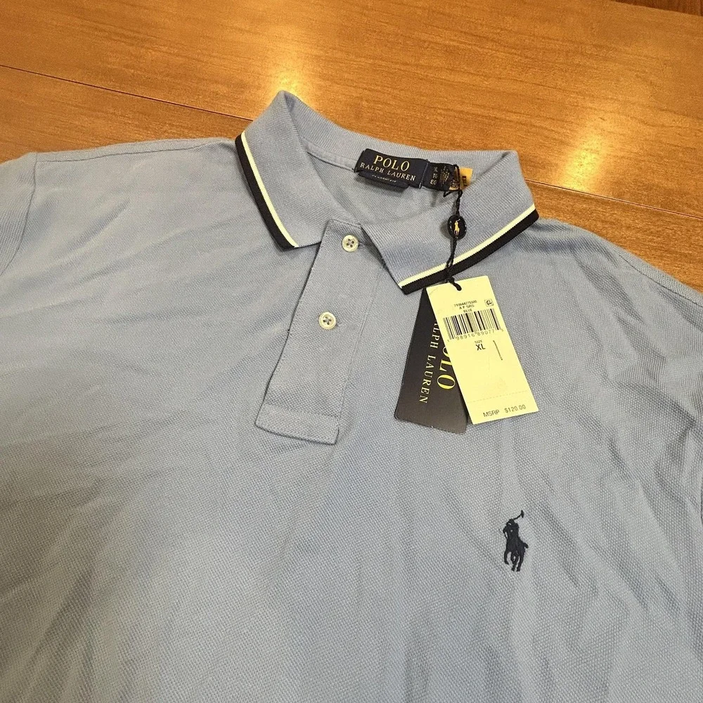 Polo Ralph Lauren Polo Shirt Mens XL Blue Classic Fit Knit Cotton Pony NWT SPOT